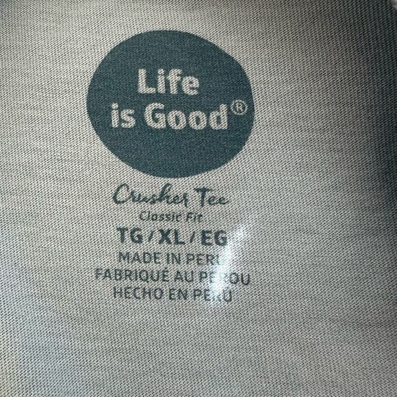 Life is Good Classic Fit Crusher Tee Size XL Blue Made in Peru - Picture 6 of 7